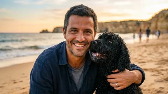 João Pereira com o seu cão